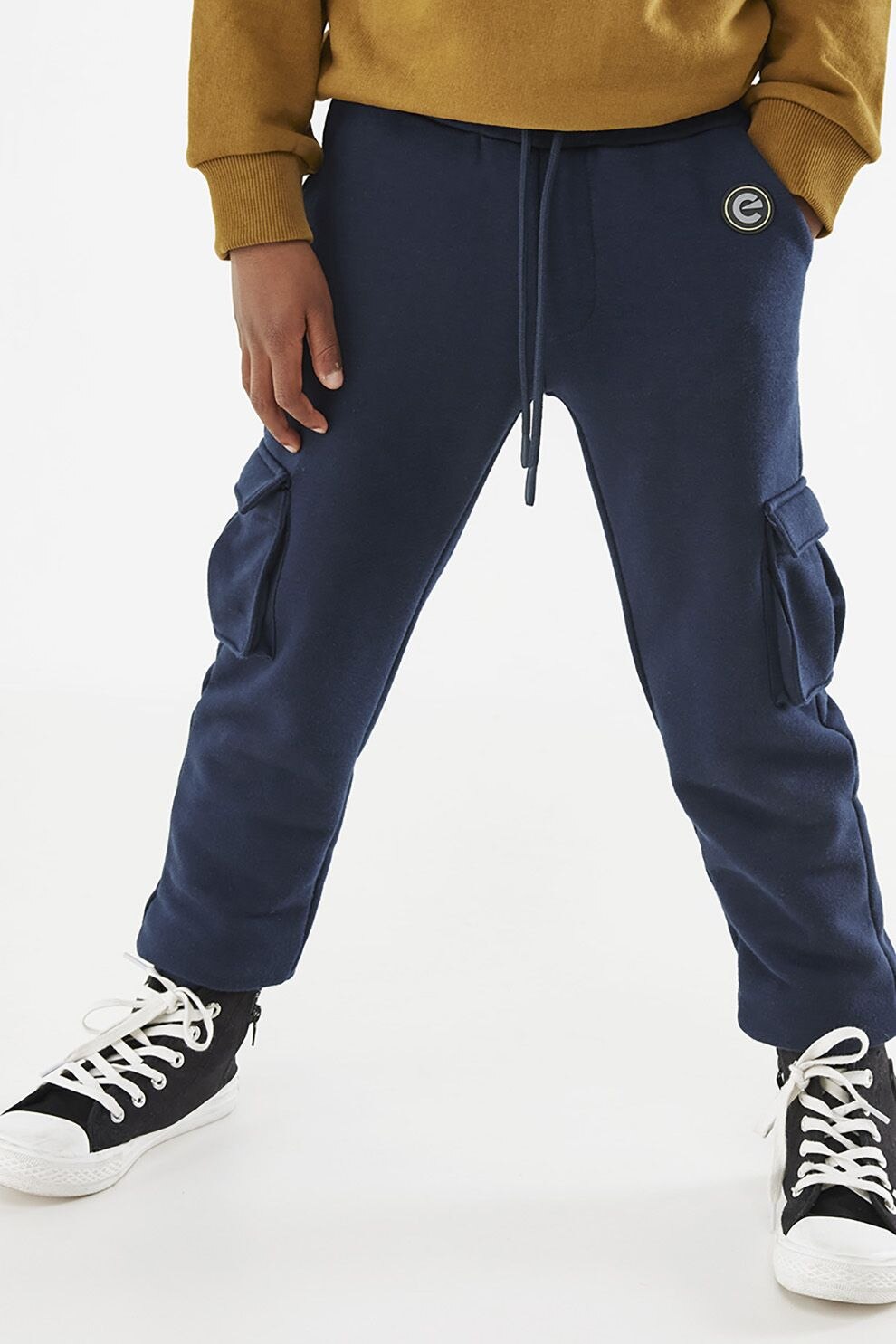 Mexx, Pantaloni sport cargo cu buzunare oblice, Bleumarin, 98-104 CM