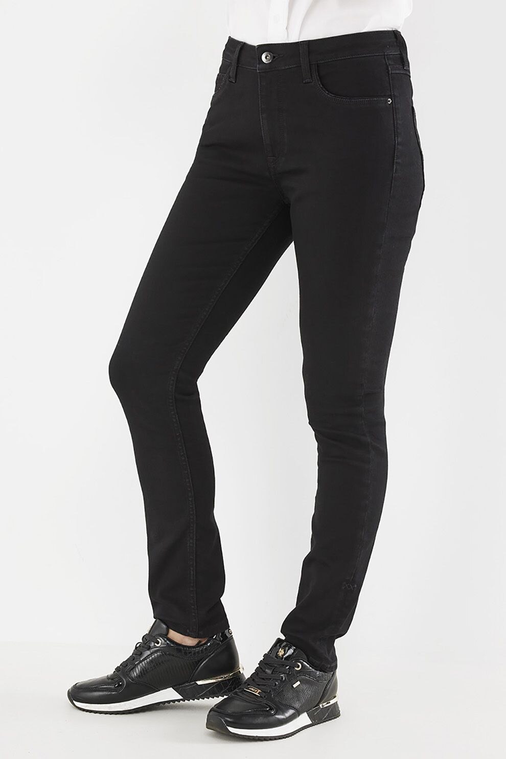 Mexx, Blugi cu talie medie Jenna, Negru