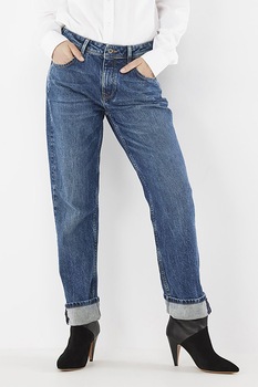 Mexx, Blugi drepti cu aspect decolorat Ina, Albastru inchis Mexx, Blugi drepti cu aspect decolorat Ina, Albastru inchis