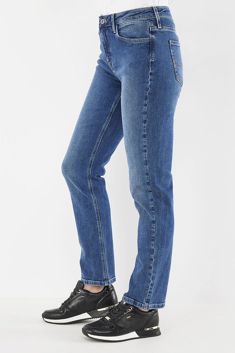 Mexx, Blugi regular fit cu garnituri contrastante, Albastru