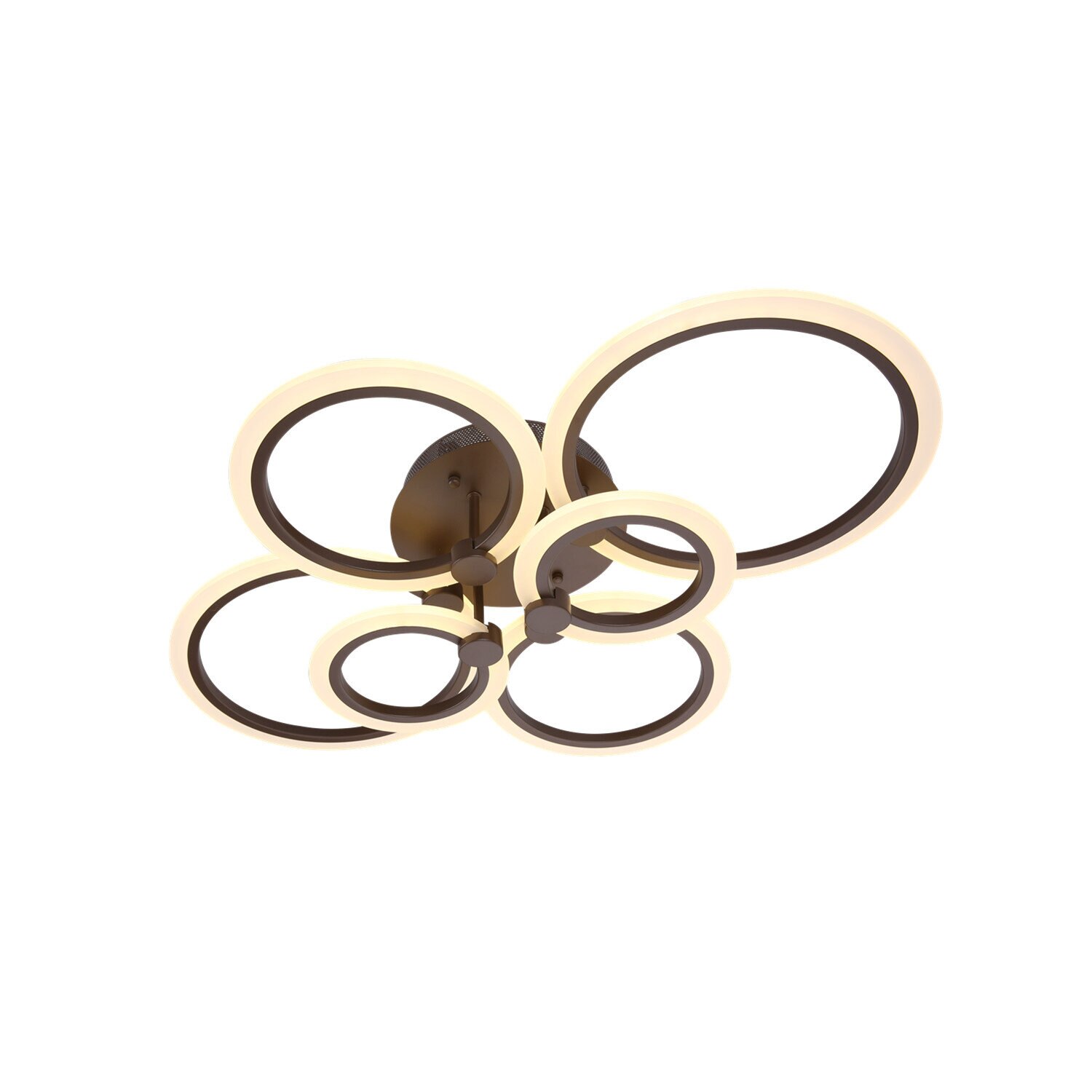 Lustra LED - circle design 6 cercuri cu telecomanda reglarea intesitatii luminii si a culorii - maro