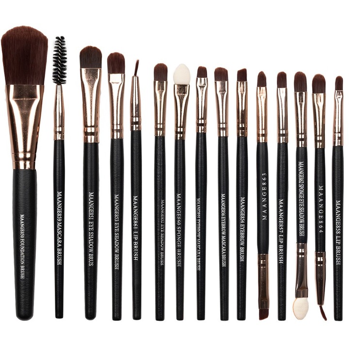 Set pensule machiaj, Fraulein, 15 bucati