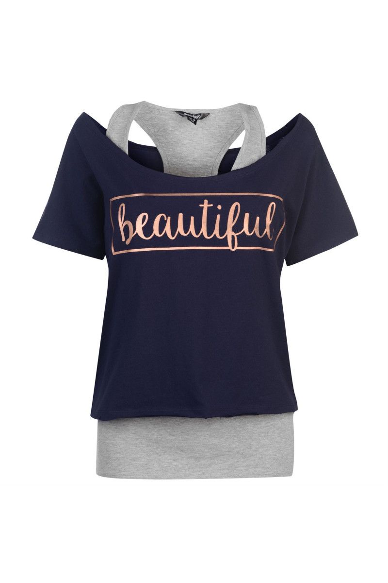 Tricou dama Golddigga DBL, Bumbac, Multicolor, S