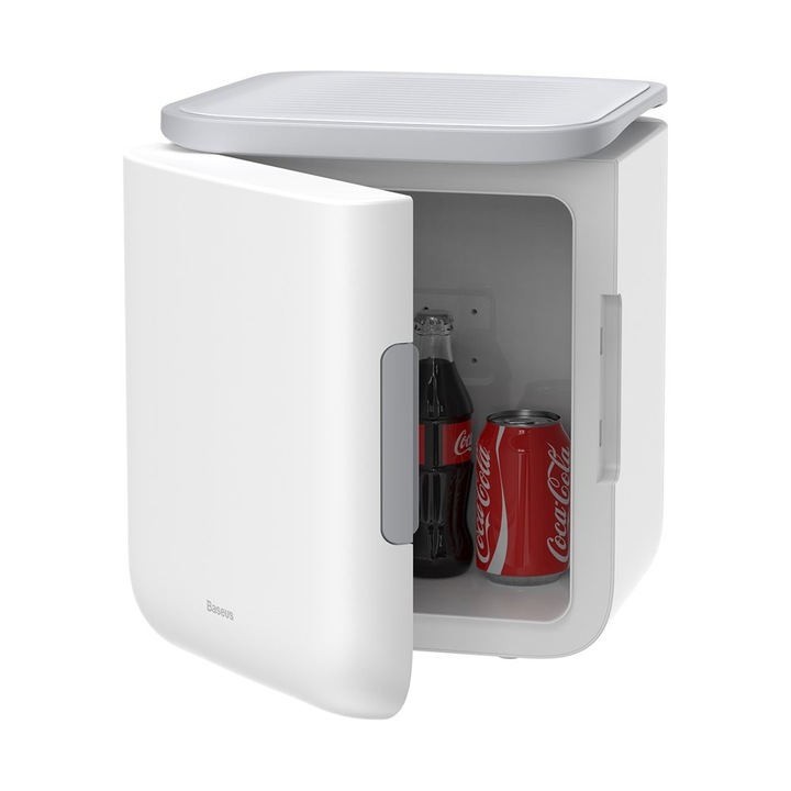 Преносим мини хладилник Baseus Igloo Mini Portable travel fridge с функция за стопляне, 220V, 45W, 6 литра, White