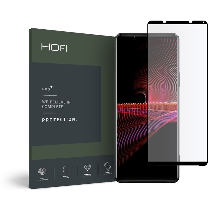 Стъклен протектор HOFI Glass PRO+ Full за Sony Xperia 1 III, Black