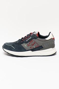 Napapijri, Pantofi sport cu insertii de piele intoarsa Sparrow, Bleumarin/ Gri Napapijri, Pantofi sport cu insertii de piele intoarsa Sparrow, Bleumarin/ Gri