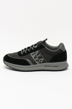 Napapijri, Pantofi sport low-top cu garnituri de piele intoarsa Slate, Negru/Gri antracit Napapijri, Pantofi sport low-top cu garnituri de piele intoarsa Slate, Negru/Gri antracit