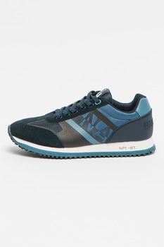 Napapijri, Pantofi sport cu detalii de piele intoarsa Larch, Bleumarin/Negru Napapijri, Pantofi sport cu detalii de piele intoarsa Larch, Bleumarin/Negru