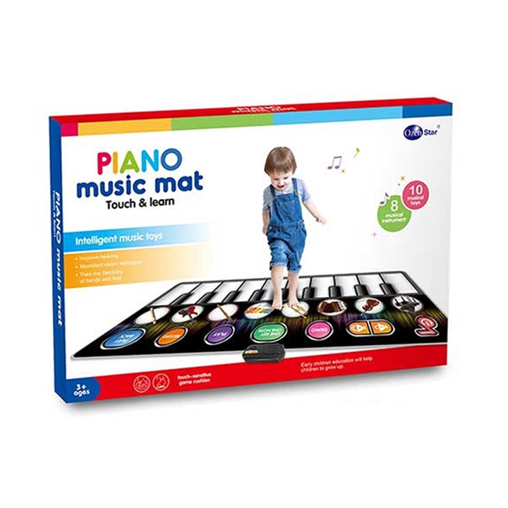 Килимче пиано 757-04C, Черен/Бял