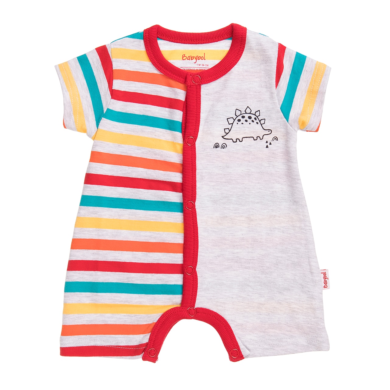 Salopeta nou nascut Babybol, maneca scurta, imprimeu dino,multicolor, 24 luni , 92 cm