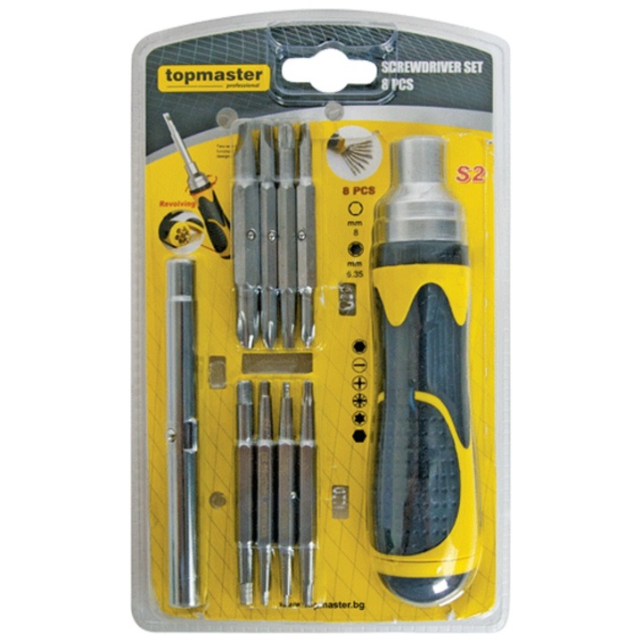 Отвертка с тресчотка 16в1, Topmaster, 223901