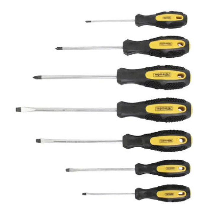 Комплект от 7 отвертки S2, Topmaster, 225106