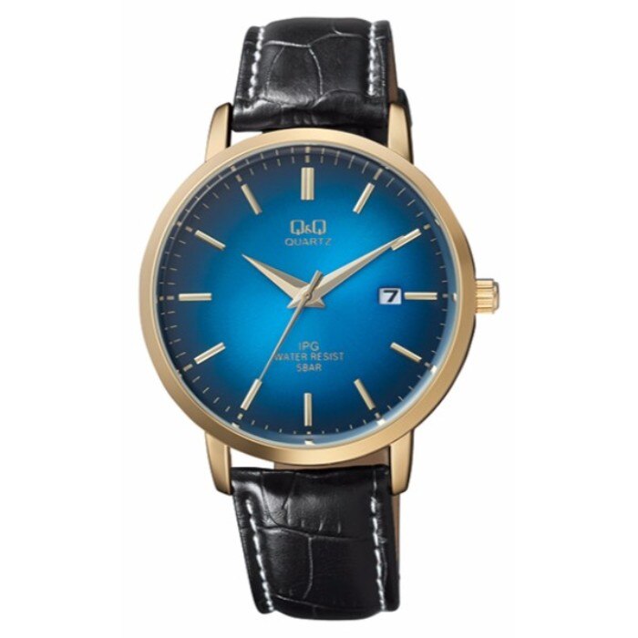 Ceas barbatesc Q&Q, QZ06J102Y, Placat ionic auriu , WR 5 atm