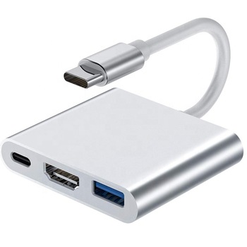 Adaptor EVTrend®, 3 in 1, USB-C la USB, HDMI, USB-C, Model HC-04B, Argintiu Adaptor EVTrend®, 3 in 1, USB-C la USB, HDMI, USB-C, Model HC-04B, Argintiu