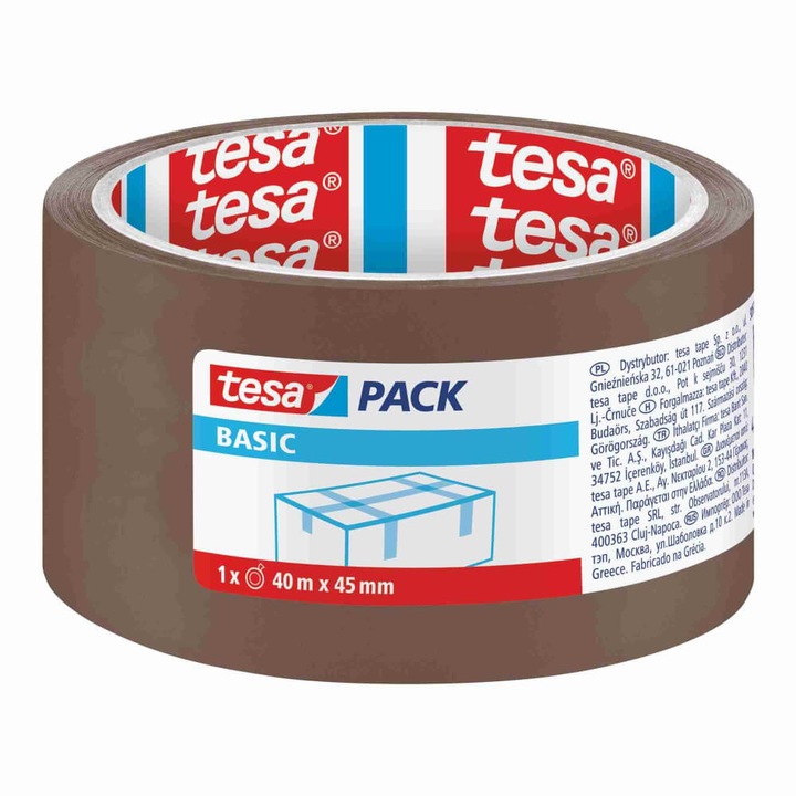 Лепяща лента Tesa, Акрил, Кафяв, 45 мм x 40 м