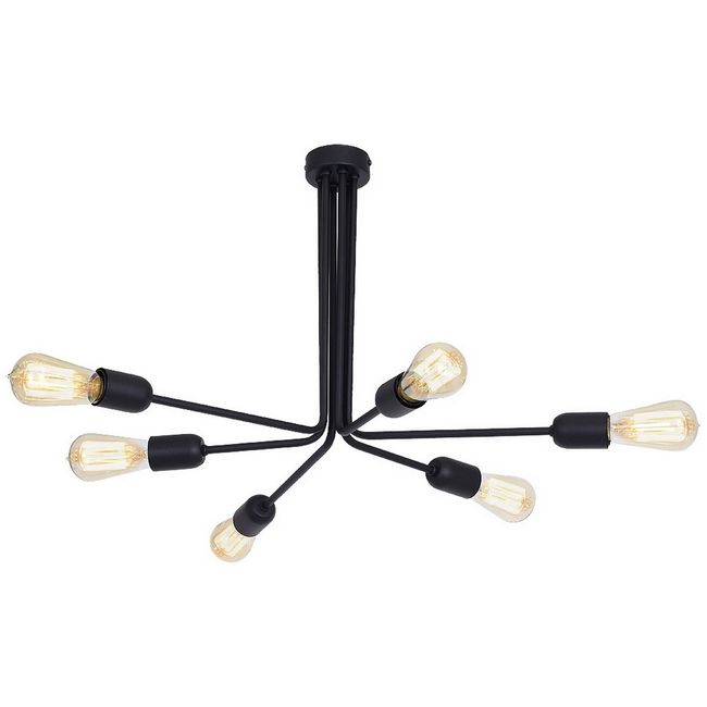 Lustra Scorpius Black, Homemania, Metal, 65 x 65 x 40 cm, 6 x E27, 60 W, Negru