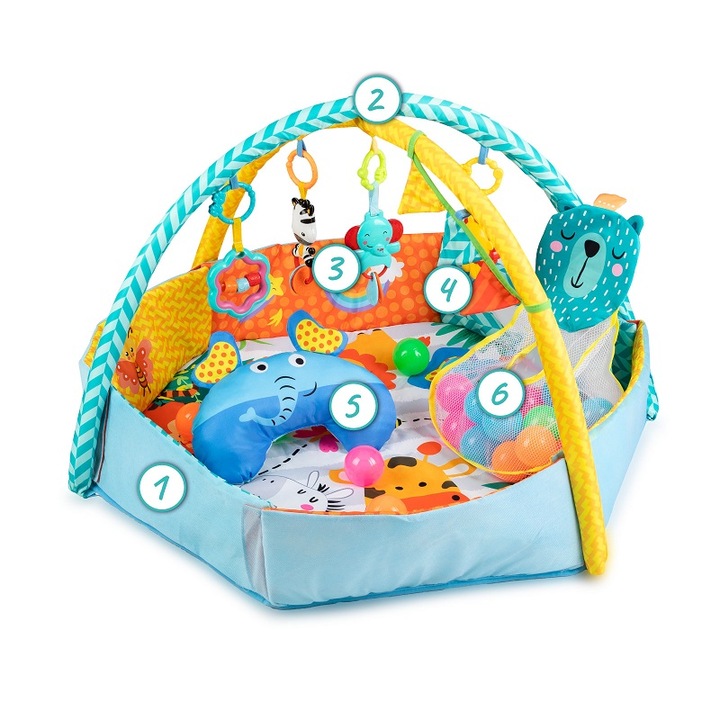 Centru de activitati pentru bebelusi, Multi, Qkids, Zoo