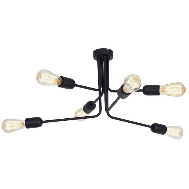 Lustra Scorpius Black, Homemania, Metal, 64 x 64 x 30 cm, 6 x E27, 60 W, Negru