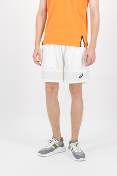 Asics, Pantaloni scurti cu talie elastica pentru fitness, Alb Asics, Pantaloni scurti cu talie elastica pentru fitness, Alb