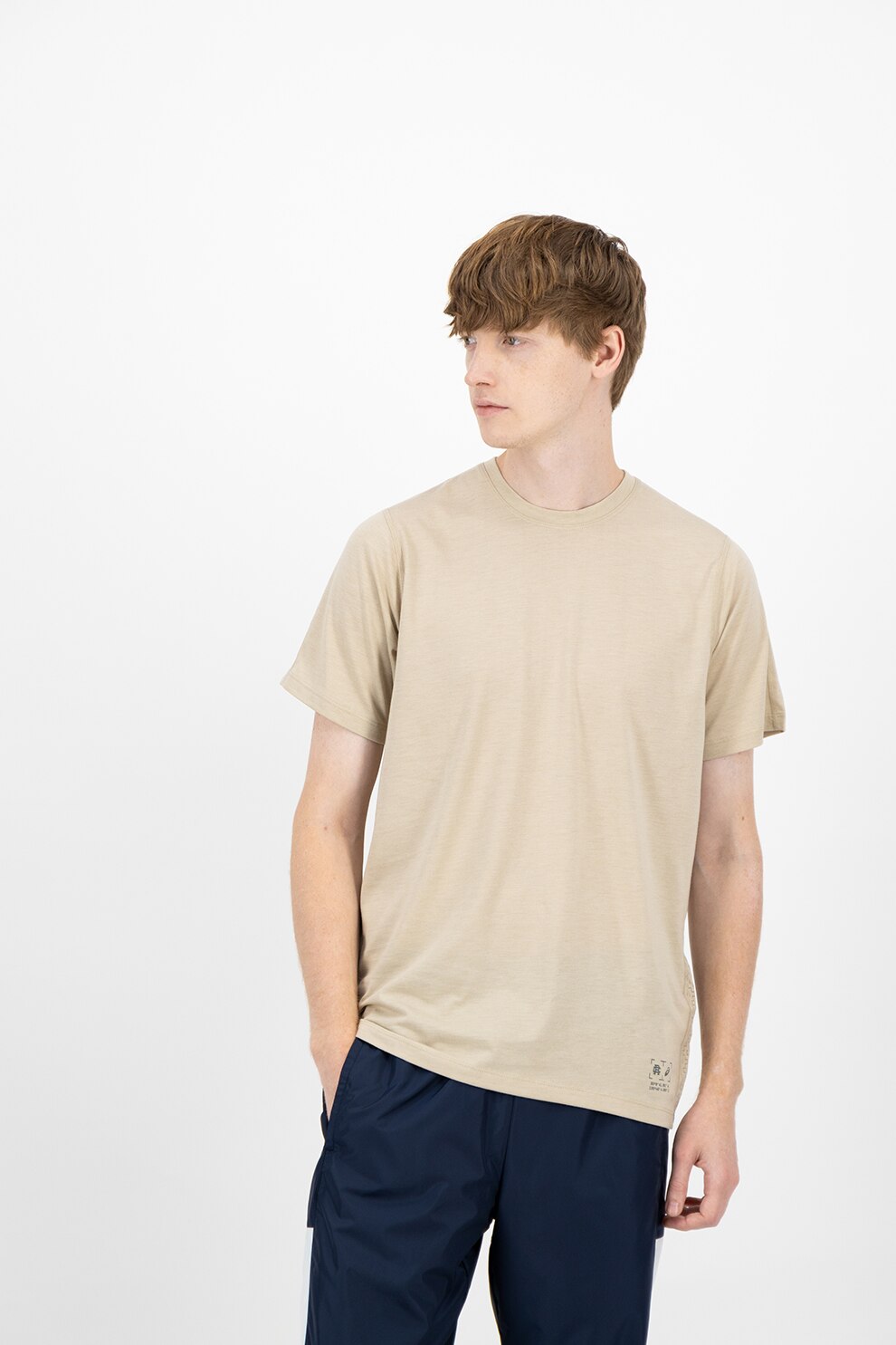 Asics, Tricou cu model uni pentru fitness, Bej