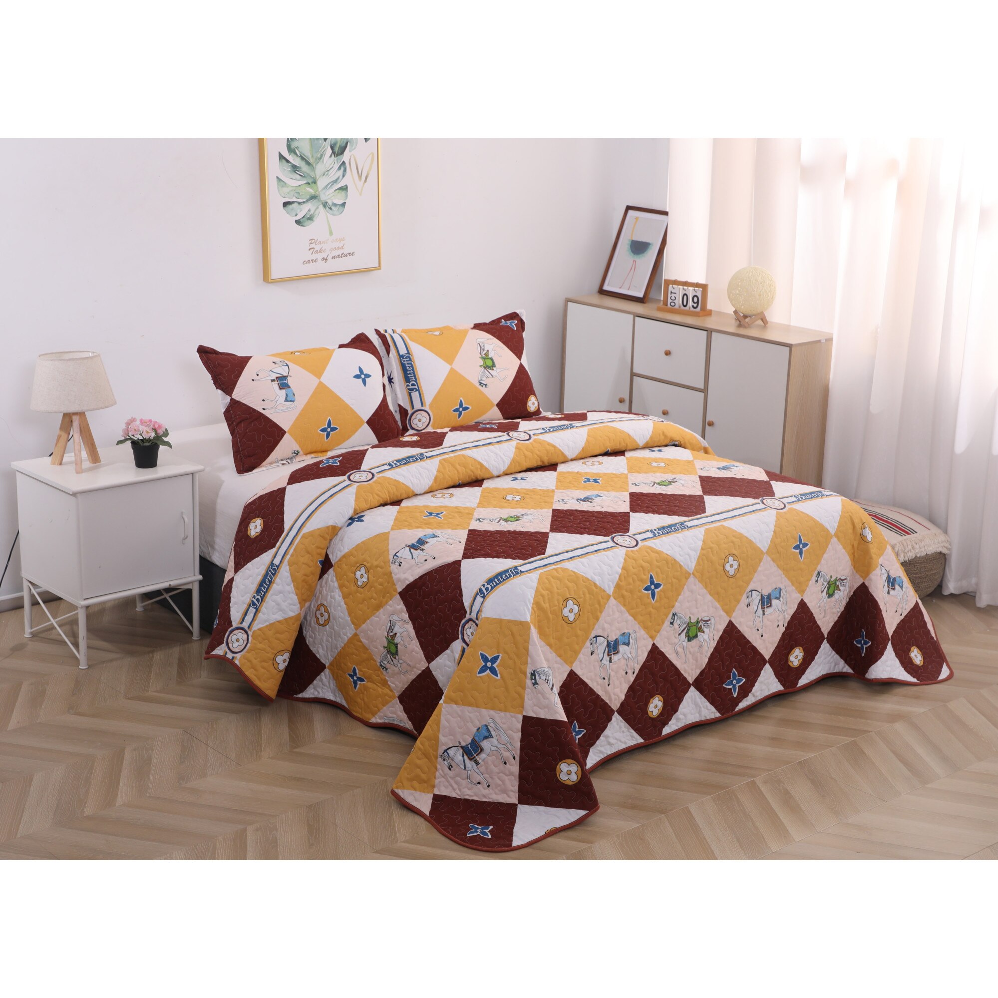 Set cuvertura de pat dublu matlasata si doua fete de perna - CM59