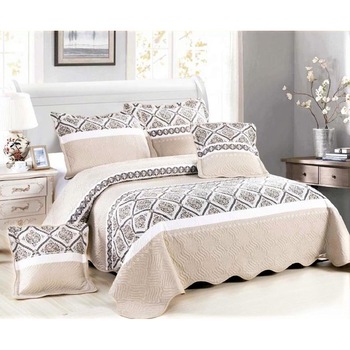 Cuvertura de pat dublu, Bumbac 100%, 5 piese, 230 x 250 cm, Crem new Cuvertura de pat dublu, Bumbac 100%, 5 piese, 230 x 250 cm, Crem new