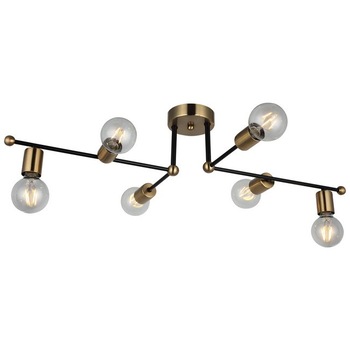Lustra Homemania, Metal, 40W, 6xE27, 49x87x20 cm, Auriu Lustra Homemania, Metal, 40W, 6xE27, 49x87x20 cm, Auriu