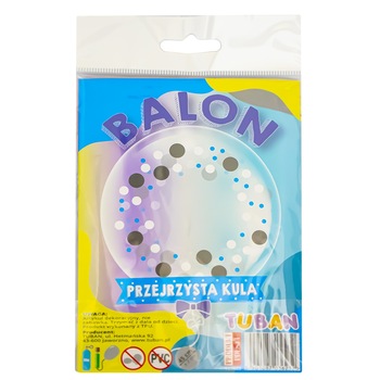 Balon transparent TUBAN, diametru 45 cm, Buline, Robentoys Balon transparent TUBAN, diametru 45 cm, Buline, Robentoys