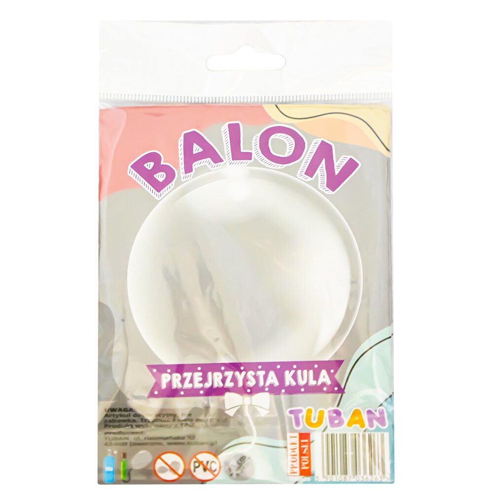 Balon transparent TUBAN, diametrul 45 cm, Robentoys