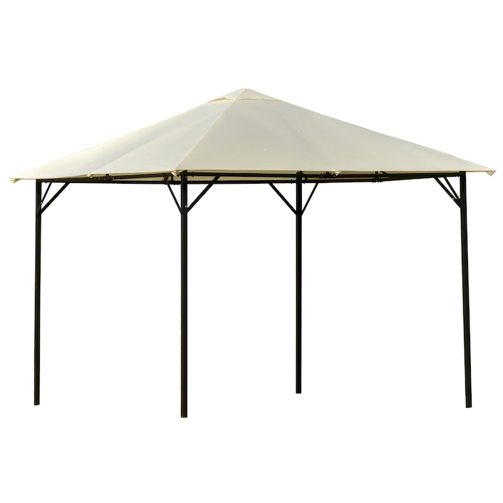 Outsunny Garden pavilon, összecsukható, fém / poliészter, 297x297cm, fehér / krém