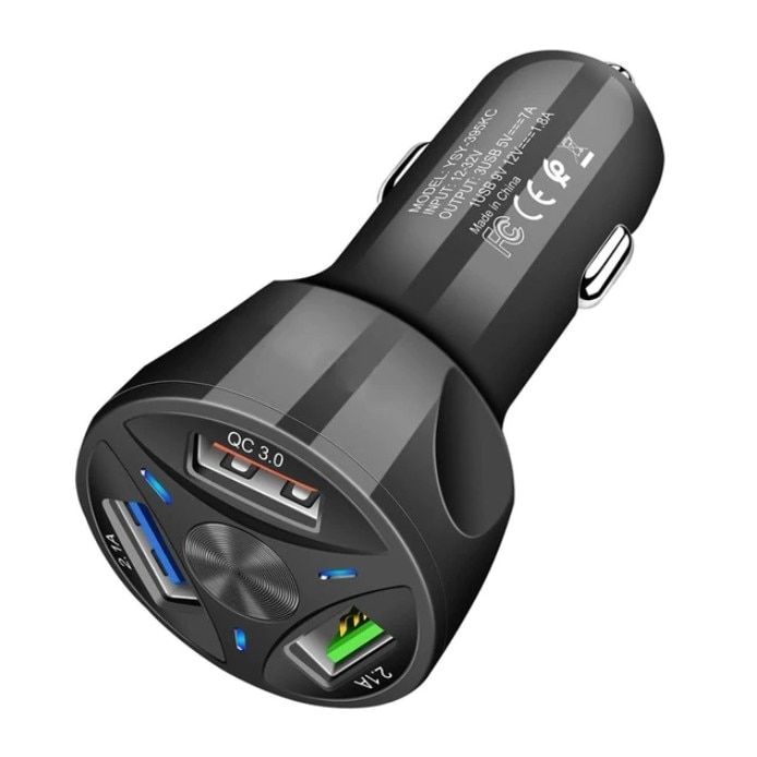 Incarcator auto, CRT , Quick Charger, 3 Porturi, Leduri