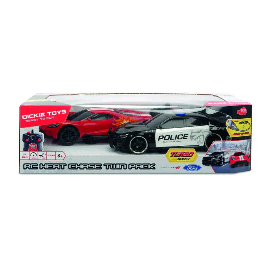 Set 2 masinute cu telecomanda Jada 2015 Dodge Challenger si 2017 Ford Gt