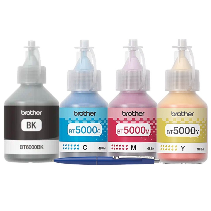Комплект бутилки с мастило Brother BT6000BK Черен BT5000C Cyan BT5000M Magenta BT5000Y Жълт 21000 страници