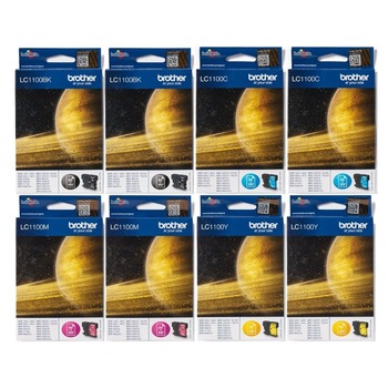 Set Cartus cerneala Brother Original 2x LC1100BK Negru 2x LC1100C Cyan 2x LC1100M Magenta 2x LC1100Y Galben 2850 pagini Set Cartus cerneala Brother Original 2x LC1100BK Negru 2x LC1100C Cyan 2x LC1100M Magenta 2x LC1100Y Galben 2850 pagini