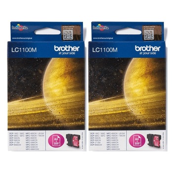 Set Cartus cerneala Brother Original 2x LC1100M Magenta 650 pagini Set Cartus cerneala Brother Original 2x LC1100M Magenta 650 pagini