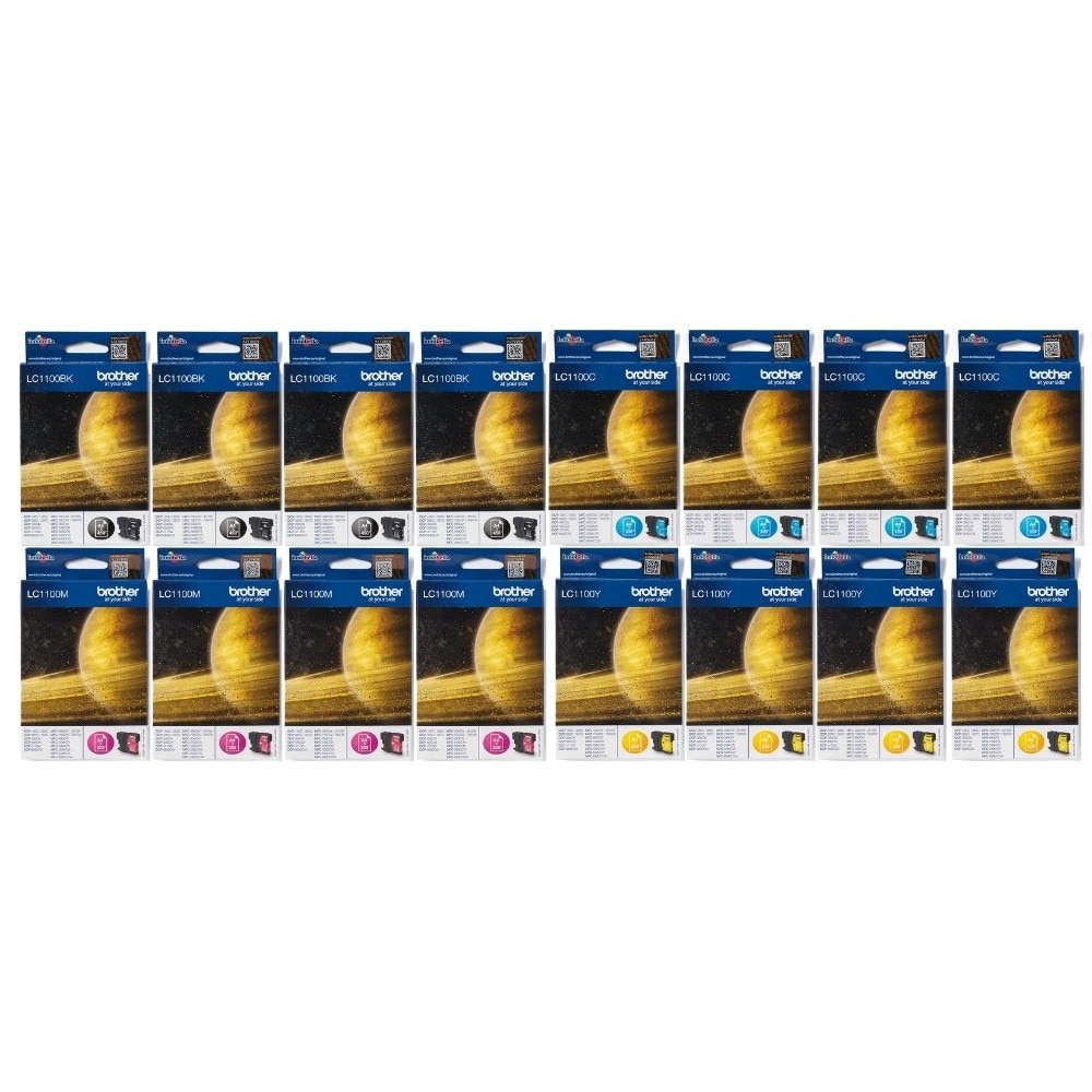 Set Cartus cerneala Brother Original 4x LC1100BK Negru 4x LC1100C Cyan 4x LC1100M Magenta 4x LC1100Y Galben 5700 pagini