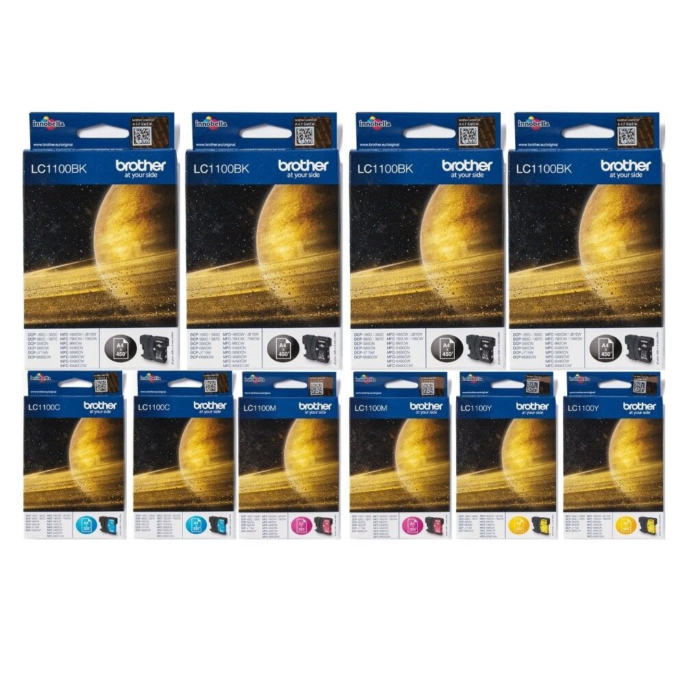 Set Cartus cerneala Brother Original 4x LC1100BK Negru 2x LC1100C 2x LC1100M Magenta 2x LC1100Y Galben 3750 pagini