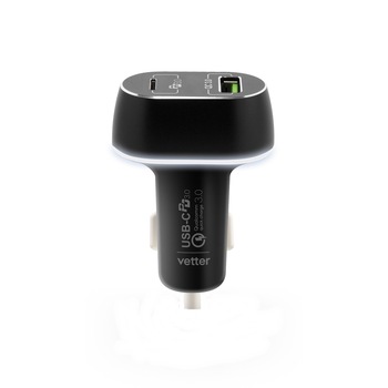 Incarcator auto, QC 3.0, 63W, Black Incarcator auto, QC 3.0, 63W, Black