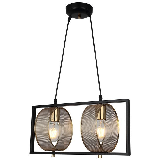 Lustra Sama, Homemania, Metal, 18.5 x 46 x 98 cm, 2 x E27, 40 W, Negru / Auriu