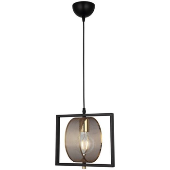 Lustra Sama, Homemania, Metal, 7 x 25 x 103 cm, 1 x E27, 40 W, Negru / Auriu Lustra Sama, Homemania, Metal, 7 x 25 x 103 cm, 1 x E27, 40 W, Negru / Auriu