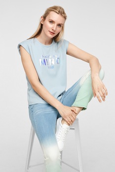 s.Oliver, Tricou lejer cu umeri intariti, Albastru pastel s.Oliver, Tricou lejer cu umeri intariti, Albastru pastel