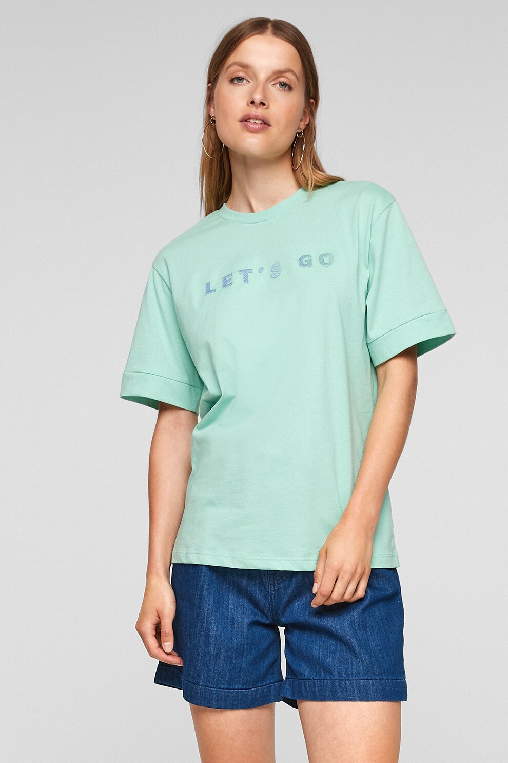 s.Oliver, Tricou lejer din bumbac, Verde deschis