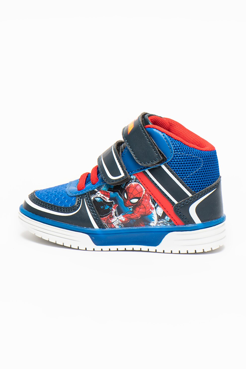 Marvel, Pantofi sport high-top cu model Spiderman, Albastru/Rosu