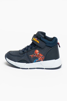 Marvel, Pantofi sport mid-cut cu imprimeu Spiderman, Bleumarin, 30 EU Marvel, Pantofi sport mid-cut cu imprimeu Spiderman, Bleumarin, 30 EU