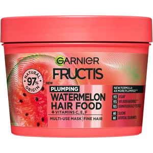 Masca pentru par Garnier Fructis Hair Food Pepene Verde, pentru parul subtire, 390 ml
