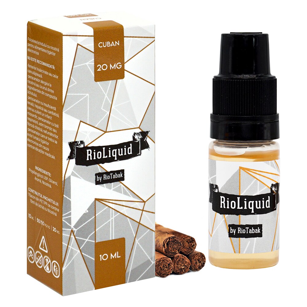 Lichid Tigara Electronica RioLiquid Cuban, 10 ml, 20 mg/ml nicotina -  eMAG.ro
