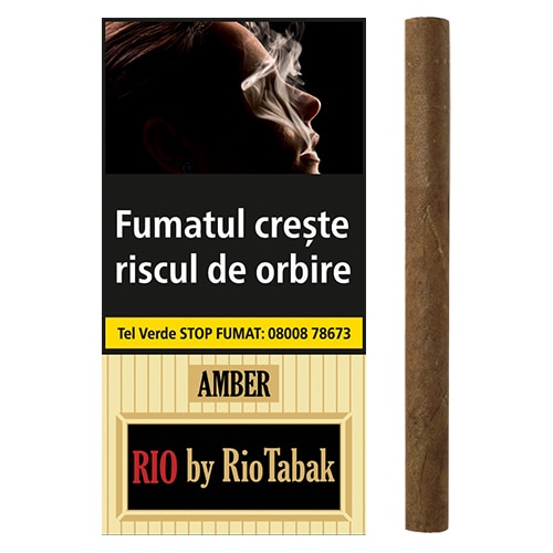Tigari de foi RIO Amber by RioTabak, 10 bucati, aroma vanilie