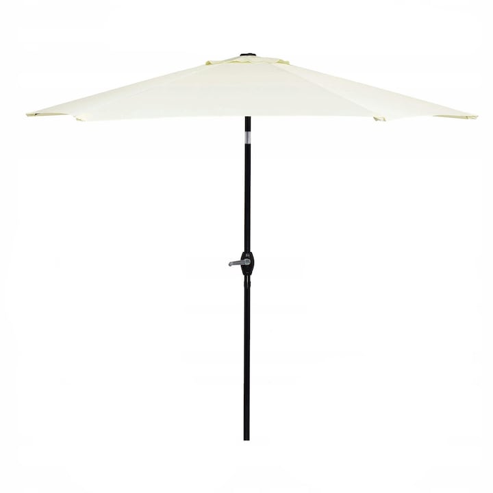 Kerti terasz esernyő, hajtókarral és döntéssel, GU13E, átmérő 260 cm, krém