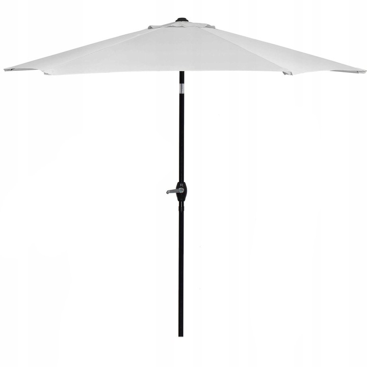 Kerti terasz esernyő, hajtókarral és döntéssel, GU12E, átmérő 260 cm, szürke