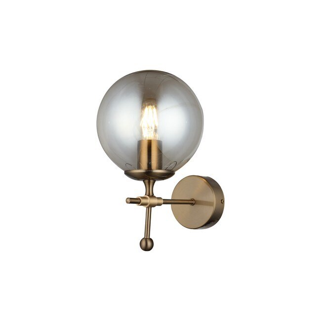 Lampa de perete HOMEMANIA Polino Black, Metal/Sticla, 18 x 25 x 29 cm, 1 x E27, 40W, Auriu